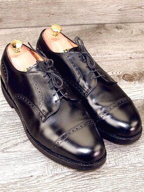 Allen Edmonds BENTON Cap Toe Blucher 8 EEE Wide Black * add $15 new Trees